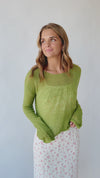 The Lapira Textured Sweater in Lime Green