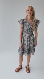 The Sorensen Floral Printed Dress in Navy