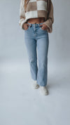 The Haslum High Rise Wide Leg Jean in Ciel Blue