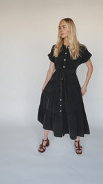 The Elwick Denim Midi Dress in Black