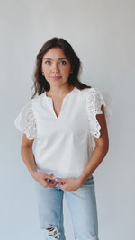 The Mallette Eyelet Blouse in Off White