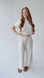 The Calista Textured Blouse in Cream