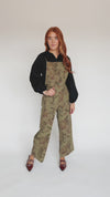 The Crestone Wide Leg Overall in Olive Floral