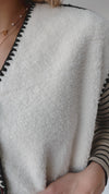 The Keeley Sherpa Stitch Detail Vest in Ivory