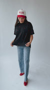 The Ferrin Heart Embroidered Tee in Black