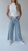 The Towslee Wide Leg Denim Jean in Light Blue