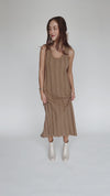 The Pomeroy Textured Midi Dress in Khaki