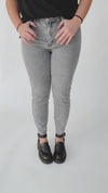 The Holdrege Mid Rise Crop Skinny Jean in Light Gray