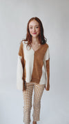The Hazelton Striped Jacquard Sweater in Light Camel