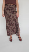 The Andover Floral Maxi Skirt in Mushroom Multi