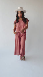 The Catarina Flowy Woven Set in Mauve