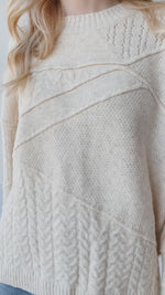 The Kimery Abstract Patterned Sweater in Cream