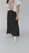 The Coburg Polka-Dot Midi Skirt in Black