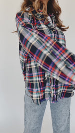 Free People: Girl Meets Boy Plaid Shirt in Navy Combo