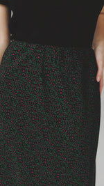 The Georganna Floral Midi Skirt in Black