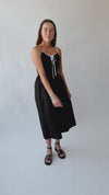 The Doxey Tie Detail Tank Dress in Black