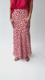 The Findlay Cherry Printed Maxi Skirt in Red Multi