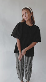 The Tidwell Smocked Blouse in Black