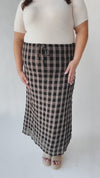 The Breems Patterned Midi Skirt in Black Multi