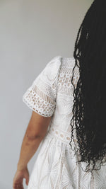 The Kiari Lace Detail Midi Dress in Ivory