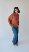 The Haymond Textured Sweater in Rust