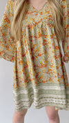 The Bethania Kimono Sleeve Babydoll Dress in Sage