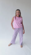 The Sidwell Striped Pull on Pant in Pink + Blue