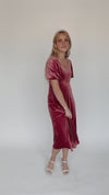 The Dalling Velvet Midi Dress in Marsala