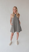 The Huddleston Striped Swing Dress in Charcoal