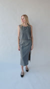 The Parry Knit Tank + Skirt Set in Charcoal