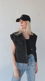 The Wigginton Quilted Vest in Black