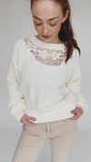 The Ruggels Trim Detail Sweater in Ivory