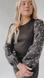 The Scobey Floral Detail Blouse in Black