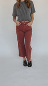 The Boykin Wide Leg Crop Jean in Terracotta