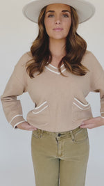 The Pauline Pocket Detail Sweater in Light Camel