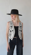 The Radovich Embroidered Vest In Cream