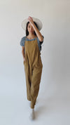 The Gianna Woven Overall in Olive