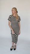 The Brenchley Striped Sweater Dress in Natural + Black