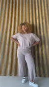 The Swifton Relaxed Wide Leg Pant in Light Mocha
