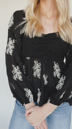 The Holtry Embroidered Blouse in Black