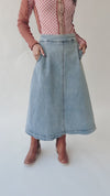 The Vermillion Midi Skirt in Denim