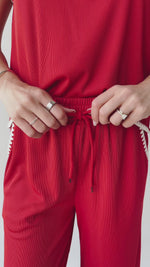 The Saville Textured Lounge Set in Red