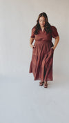 The Abello Eyelet Detail Maxi Dress in Burgundy