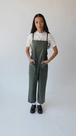 The Gianna Woven Overall in Hunter Green