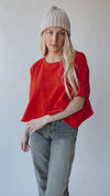 The Shamel Boxy Knit Tee in Poppy