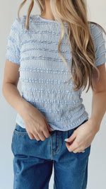 The Jazzy Ruffle Textured Blouse in Sky