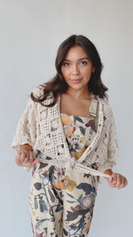 The Arata Crochet Cardigan in Natural