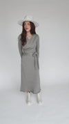 The Willner Wrap Sweater Dress in Heather Grey