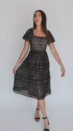 The Barling Lace Detail Midi Dress in Black
