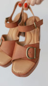The Malibu Leather Heel in Tan